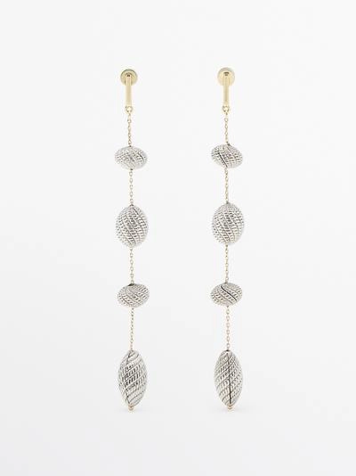 Серьги с подвесками из текстурированного металла- Заказать в России