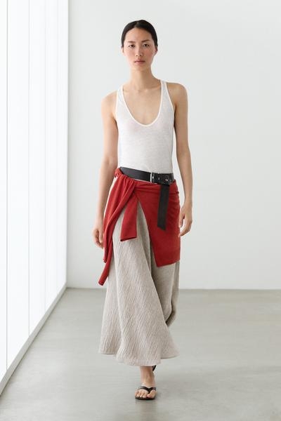 Massimo Dutti Расклешённая миди-юбка с вафельным узором