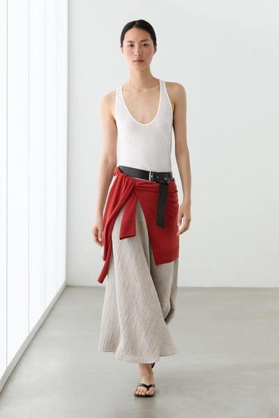 Миди-юбка с запахом из вафельного трикотажа- Заказать в России