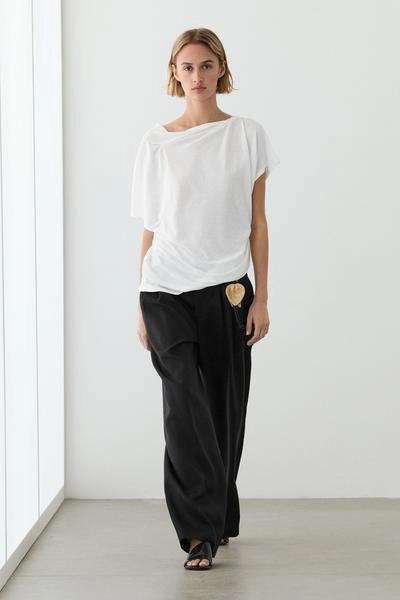 Футболка из хлопка с короткими рукавами в стиле креп-эффект- Заказать в России