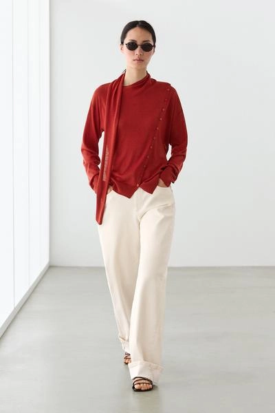 Кардиган с деталью в виде запонок для шарфа- Заказать в России