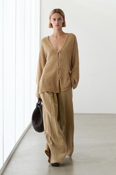 Massimo Dutti Длинный вязаный кардиган с V-образным вырезом
