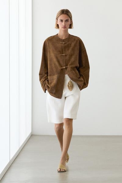 Massimo Dutti Замшевая куртка с воротником-стойкой купить с доставкой.