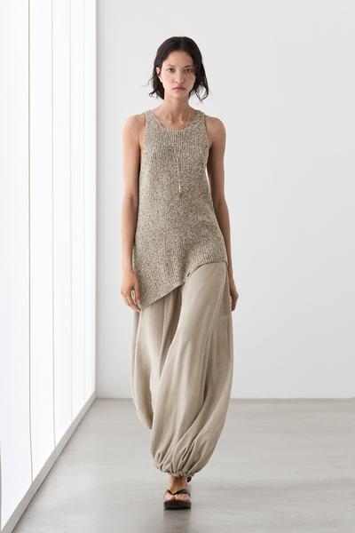 Massimo Dutti Асимметричный трикотажный топ купить с доставкой.