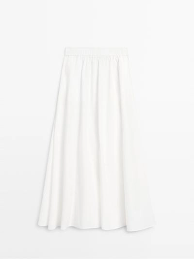 Длинная собранная поплиновая юбка- Заказать в России