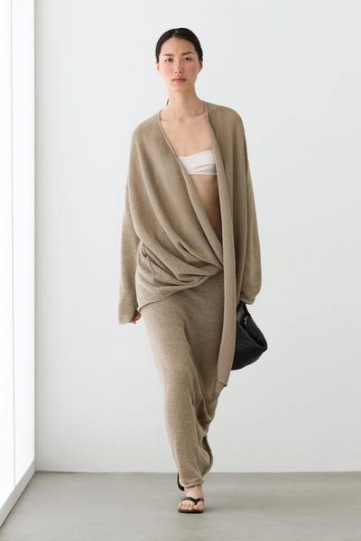 Кардиган-палантин из трикотажа с завязками