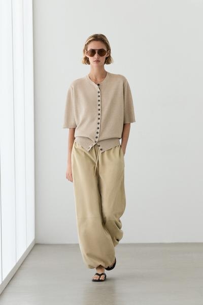Massimo Dutti Кардиган из льняной смеси с коротким рукавом