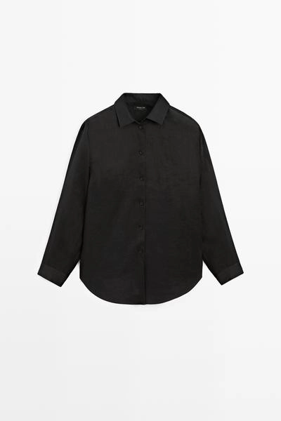 Рубашка из 100% рами с плавным падением- Заказать в России