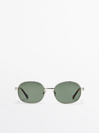 Солнцезащитные очки с круглой оправой из металла - эффект черепахового панциря- Заказать в России