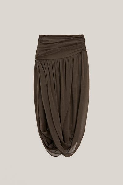 Massimo Dutti Юбка-миди с деталями в стиле пуф - лимитированная коллекция