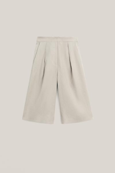 Massimo Dutti Бермуды из льна с ластиком - лимитированная коллекция купить с доставкой.