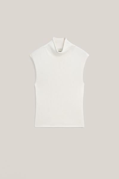 Massimo Dutti Вязанный топ с мокрым воротником из хлопка и шелка - лимитированная коллекция