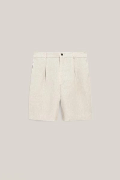 Бермуды из льна с защипами - лимитированная коллекция- Заказать в России