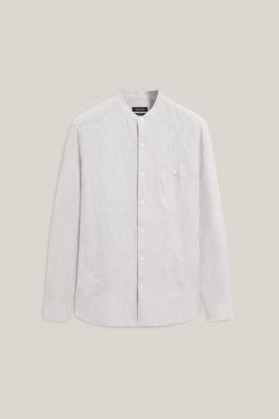 Рубашка с воротником-стойкой из 100% льна - лимитированная коллекция- Заказать в России