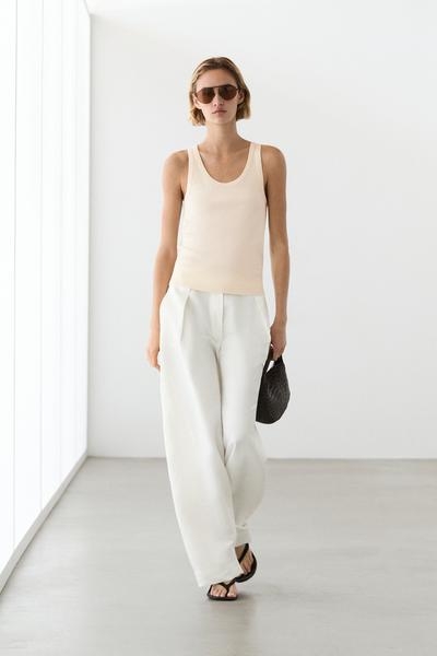 Massimo Dutti Майка без рукавов из 100% хлопка купить с доставкой.