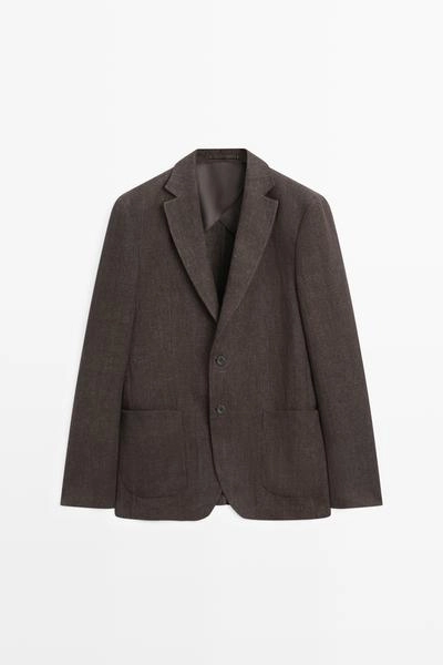 Пиджак из меланжевого льна 100%- Заказать в России