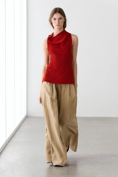 Брюки палаццо с накладными складками