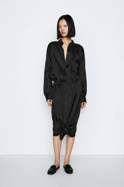 Юбка в полоску с драпировкой - studio