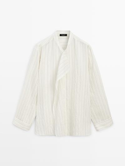 Massimo Dutti Рубашка с полосками и завязкой