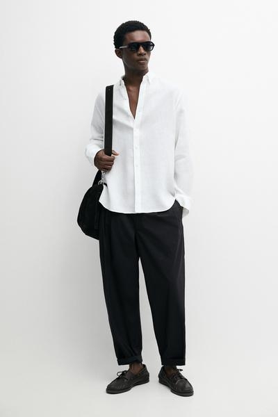 Massimo Dutti Рубашка свободного кроя из 100% льна