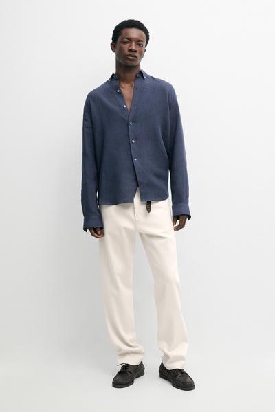 Massimo Dutti Рубашка из 100% льна свободного кроя