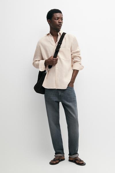 Massimo Dutti Рубашка из льна 100% льна купить с доставкой.