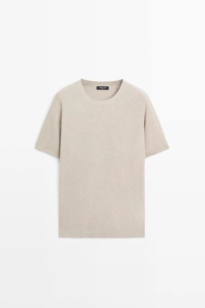 Свитер из хлопкового трикотажа с коротким рукавом- Заказать в России