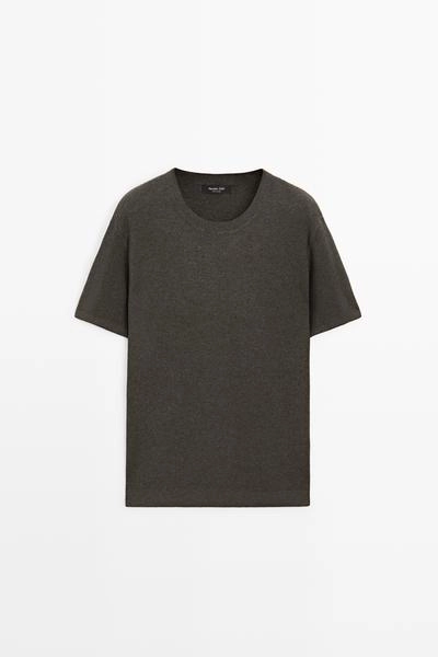 Свитер из смесового хлопка с коротким рукавом- Заказать в России