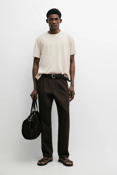 Футболка из льна и хлопка с двойным воротником- Заказать в России