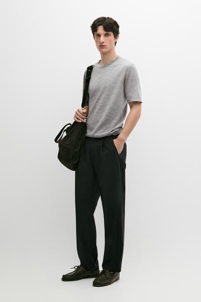 Massimo Dutti Вязаная футболка из шерстяно-лиоцелловой смеси