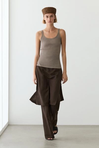 Брюки-юбка на запах из шелковой ткани- Заказать в России