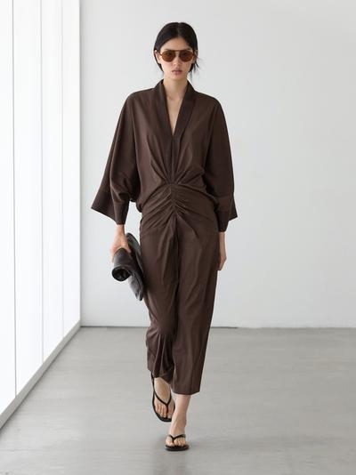 Massimo Dutti Платье с длинным рукавом и складками
