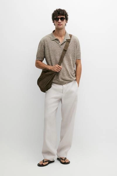 Поло из 100% льна с меланжевым эффектом- Заказать в России