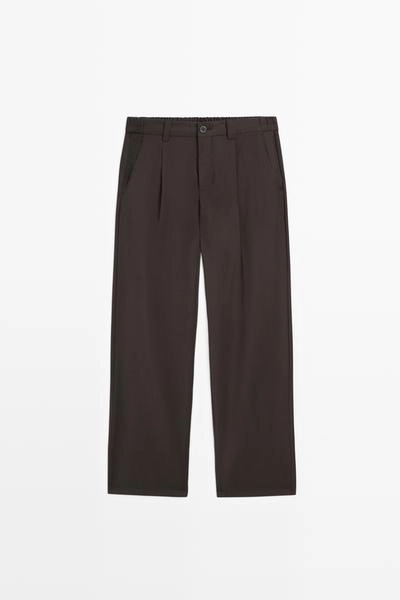 Брюки свободного покроя из прохладной шерсти с элементами ламантинов- Заказать в России