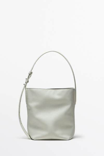 Massimo Dutti Мини-ведро из натуральной кожи наппа купить с доставкой.