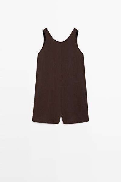 Massimo Dutti Платье-комбинезон из льна с плиссированной юбкой