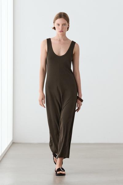 Massimo Dutti Платье миди с деталями центрального шва