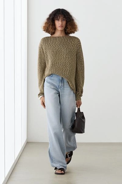 Massimo Dutti Хлопковый свитер с лодочкой