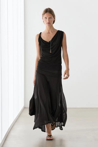 Massimo Dutti Топ с блестящим драпированным воротником и деталью узла