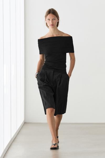 Massimo Dutti Хлопковый топ с открытыми плечами