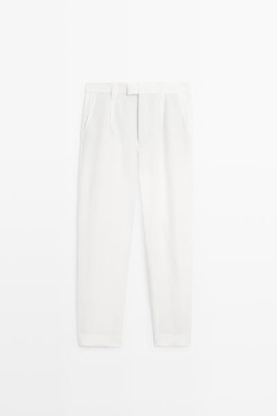 Massimo Dutti Брюки из 100% льна с защипами купить с доставкой.