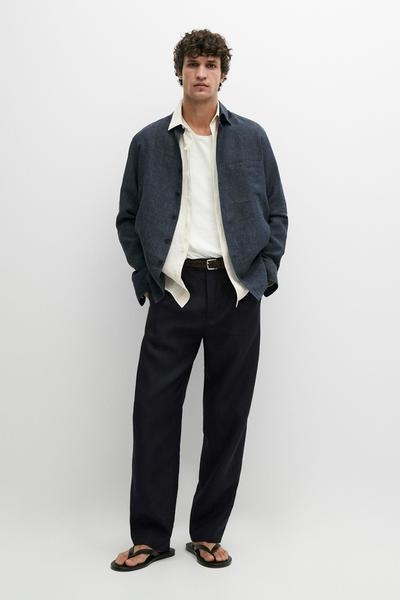 Massimo Dutti Брюки из 100% льна с вытачками купить с доставкой.