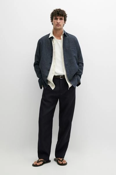 Брюки из 100% льна с вытачками- Заказать в России