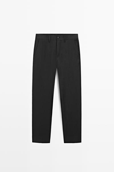 Massimo Dutti Брюки для костюма TAILORED FIT из 100% льна купить с доставкой.
