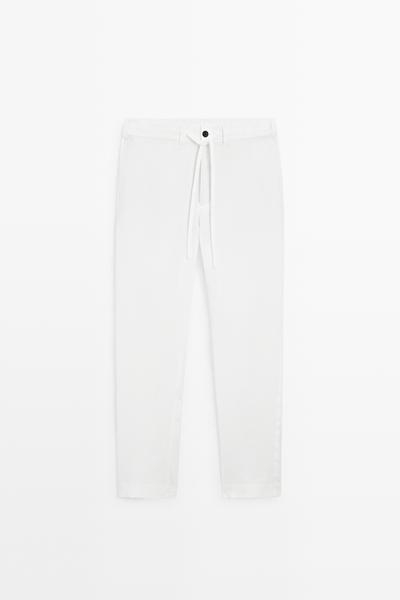 Massimo Dutti Льняные брюки с эластичным поясом