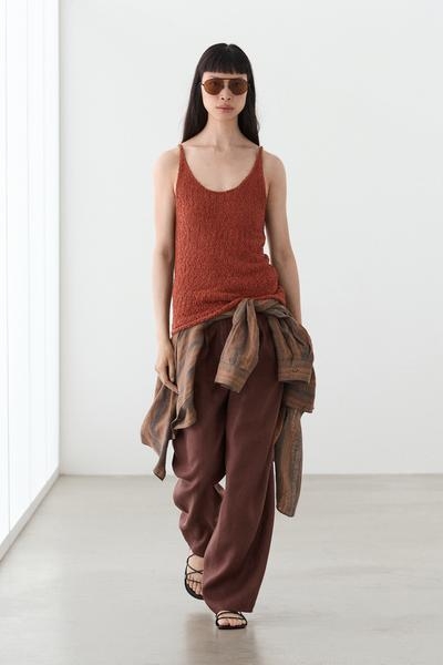 Massimo Dutti Текстурированный топ на бретелях из хлопково-шелковой смеси