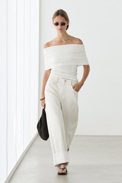 Massimo Dutti Хлопковый топ на открытых плечах