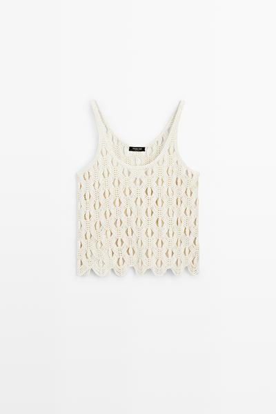 Massimo Dutti Топ на бретелях с кружевными деталями