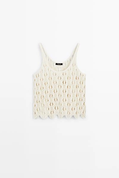 Топ на бретелях с кружевными деталями