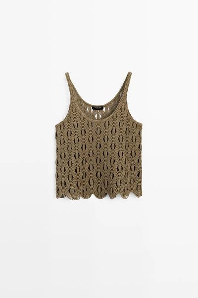 Топ на бретельках с кружевными деталями- Заказать в России